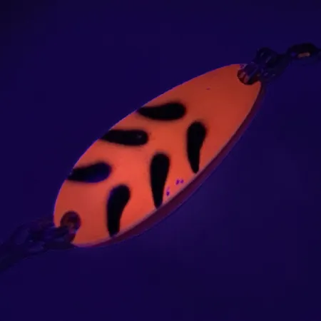 Luhr Jensen Krocodile UV (світиться в ультрафіолеті), неоновий помаранчевий/чорний, 9 г, блесна коливалка (колебалка) #7341