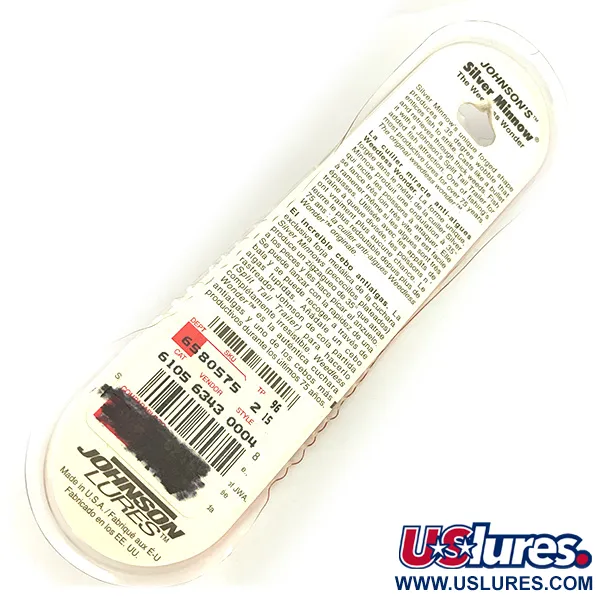  Незачіпляйка Johnson Silver Minnow, покриття сріблом, з пелюсткою, срібло/покриття справжнім сріблом, 14 г, блесна коливалка (колебалка) #7360