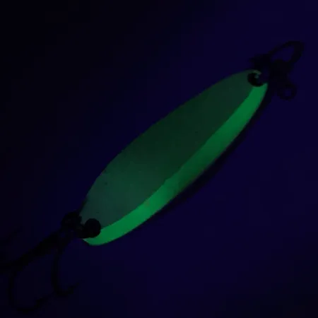 Luhr Jensen Krocodile DIE #3 (світиться в темряві), білий/зелений, блесна коливалка (колебалка) #7410