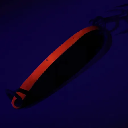 Luhr Jensen Krocodile DIE #4 UV (світиться в ультрафіолеті), нікель/червоний, 19 г, блесна коливалка (колебалка) #7411