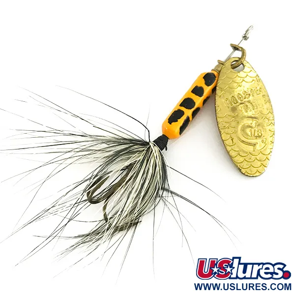 Yakima Bait Worden’s Original Rooster Tail, золото/чорний/жовтий, 3,6 г, блешня оберталка (вертушка) #7415