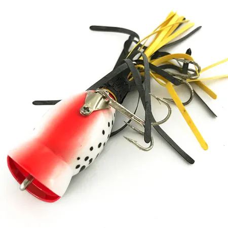 Fred Arbogast Hula Popper, білий леопард/червоний, 8 г, воблер #7428