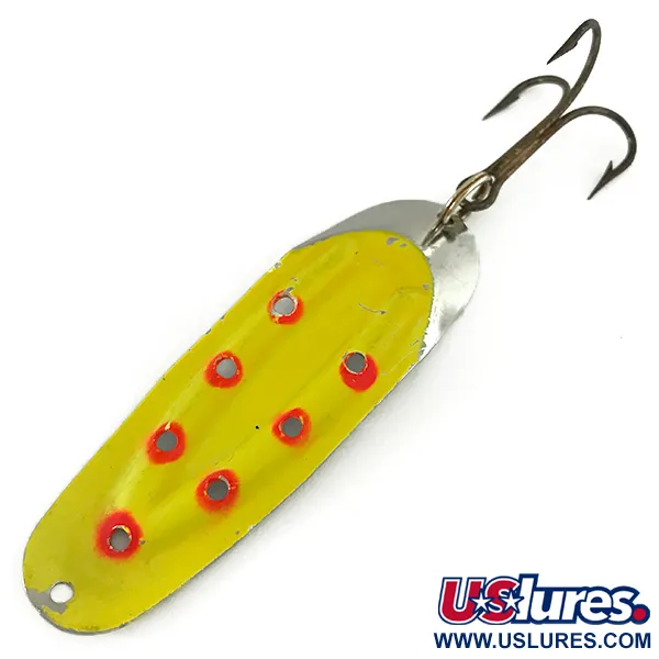 Rustowicz Charger №3 UV (світиться в ультрафіолеті), жовтий/червоний/нікель, 12,5 г, блесна коливалка (колебалка) #7432