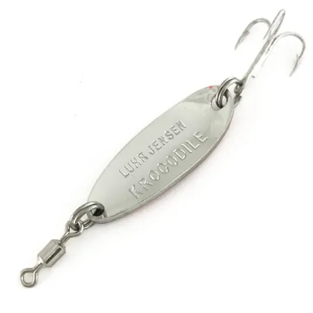 Luhr Jensen Krocodile UV (світиться в ультрафіолеті), карбований нікель/помаранчевий, 7 г, блесна коливалка (колебалка) #7447