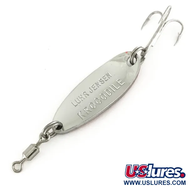 Luhr Jensen Krocodile UV (світиться в ультрафіолеті), карбований нікель/помаранчевий, 7 г, блесна коливалка (колебалка) #7447