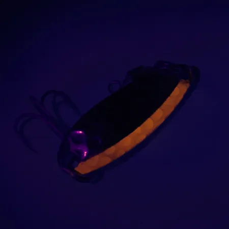 Luhr Jensen Krocodile UV (світиться в ультрафіолеті), карбований нікель/помаранчевий, 7 г, блесна коливалка (колебалка) #7447