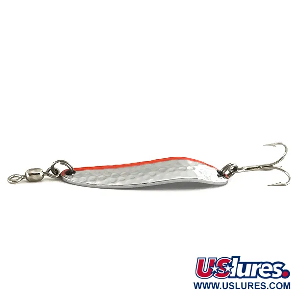  Luhr Jensen Krocodile DIE #3 UV (світиться в ультрафіолеті), карбований нікель/помаранчевий, 10 г, блесна коливалка (колебалка) #7448