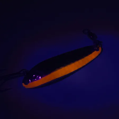 Luhr Jensen Krocodile DIE #3 UV (світиться в ультрафіолеті), карбований нікель/помаранчевий, 10 г, блесна коливалка (колебалка) #7448