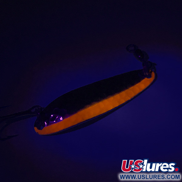  Luhr Jensen Krocodile DIE #3 UV (світиться в ультрафіолеті), карбований нікель/помаранчевий, 10 г, блесна коливалка (колебалка) #7448