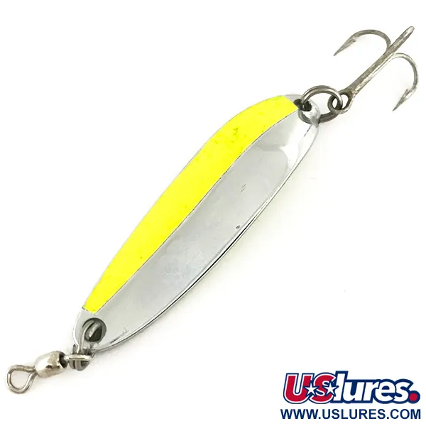 Luhr Jensen Krocodile DIE #3 UV (світиться в ультрафіолеті), нікель/шартрез, 10 г, блесна коливалка (колебалка) #7483