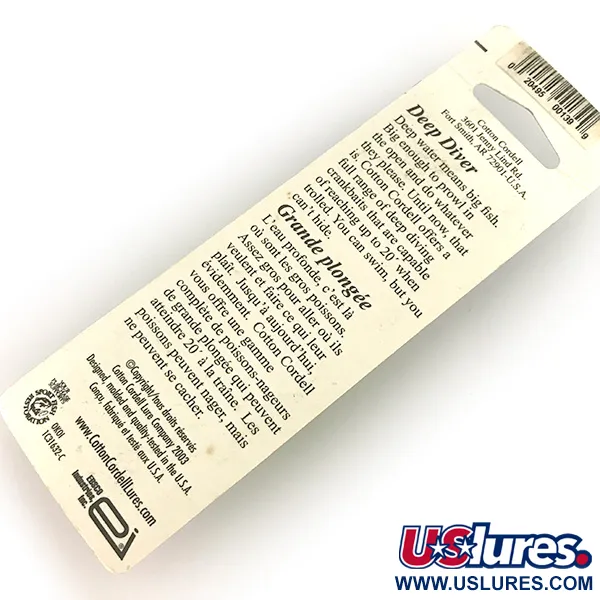  Cotton Cordell Wally Diver, Шартрез, 14 г, воблер #7499