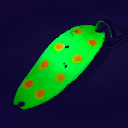 TODDCO Main liner UV (світиться в ультрафіолеті), жовтий/червоний/нікель, 11 г, блесна коливалка (колебалка) #7555