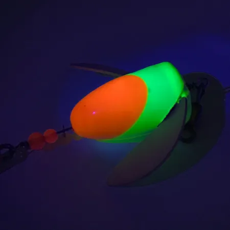 Yakima Bait Spin-n-Glo UV (світиться в ультрафіолеті), помаранчевий/шартрез, 7 г, блешня оберталка (вертушка) #7584