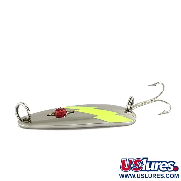 Red Eye Lures Red Eye Evil Eye UV (світиться в ультрафіолеті), нікель/зелений, 14 г, блесна коливалка (колебалка) #7590