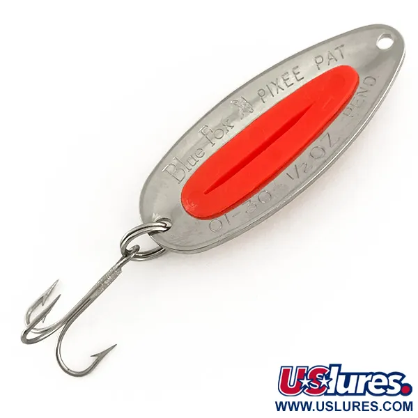  Blue Fox Pixee UV (світиться в ультрафіолеті), карбований нікель/червоний, 14 г, блесна коливалка (колебалка) #7610