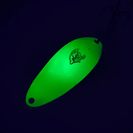 Eppinger Dardevle Devle-Dog 5300 UV (світиться в ультрафіолеті), жовтий/зелений/нікель, 10 г, блесна коливалка (колебалка) #7636