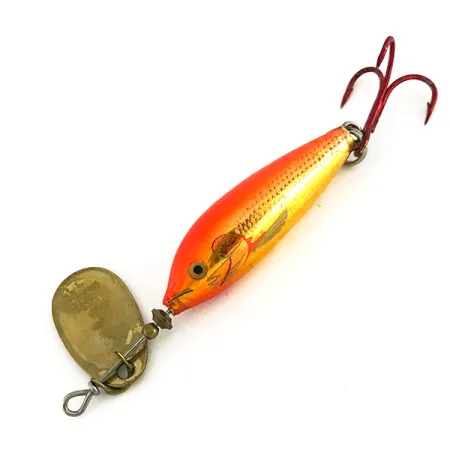 Blue Fox Vibrax Minnow Spin 1 UV (світиться в ультрафіолеті), помаранчевий/золото, 4 г, блешня оберталка (вертушка) #7687