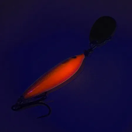 Blue Fox Vibrax Minnow Spin 1 UV (світиться в ультрафіолеті), помаранчевий/золото, 4 г, блешня оберталка (вертушка) #7687