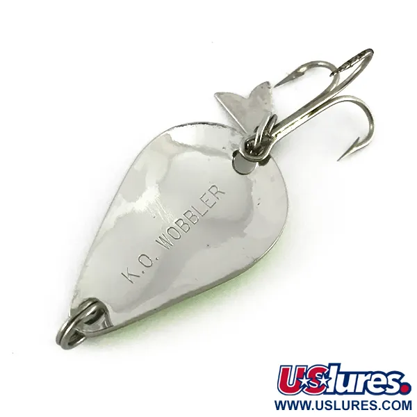 Acme K.O. Wobbler UV (світиться в ультрафіолеті), нікель/зелений, 7 г, блесна коливалка (колебалка) #7730