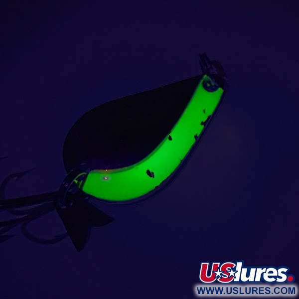 Acme K.O. Wobbler UV (світиться в ультрафіолеті), нікель/зелений, 7 г, блесна коливалка (колебалка) #7730