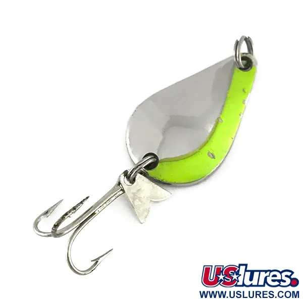 Acme K.O. Wobbler UV (світиться в ультрафіолеті), нікель/зелений, 7 г, блесна коливалка (колебалка) #7730