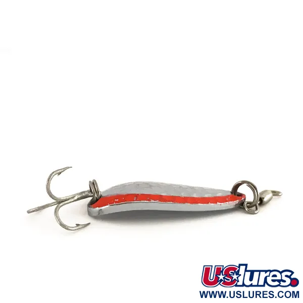 Luhr Jensen Krocodile UV (світиться в ультрафіолеті), карбований нікель/червоний, 9 г, блесна коливалка (колебалка) #7764