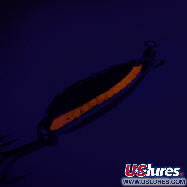 Luhr Jensen Krocodile UV (світиться в ультрафіолеті), карбований нікель/червоний, 9 г, блесна коливалка (колебалка) #7764