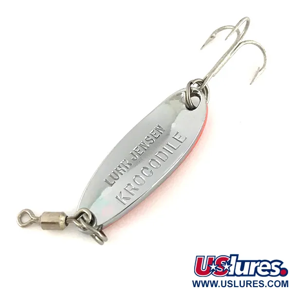 Luhr Jensen Krocodile, нікель/червоний, 7 г, блесна коливалка (колебалка) #7765