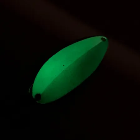 Seneca Little Cleo (Hula Girl, тролінгова, світиться в темряві), білий/зелений/нікель, 5 г, блесна коливалка (колебалка) #7785