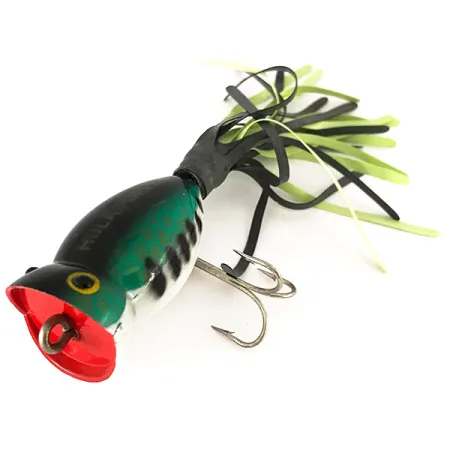 Fred Arbogast Hula Popper, Green Tiger, 8 г, воблер #7820
