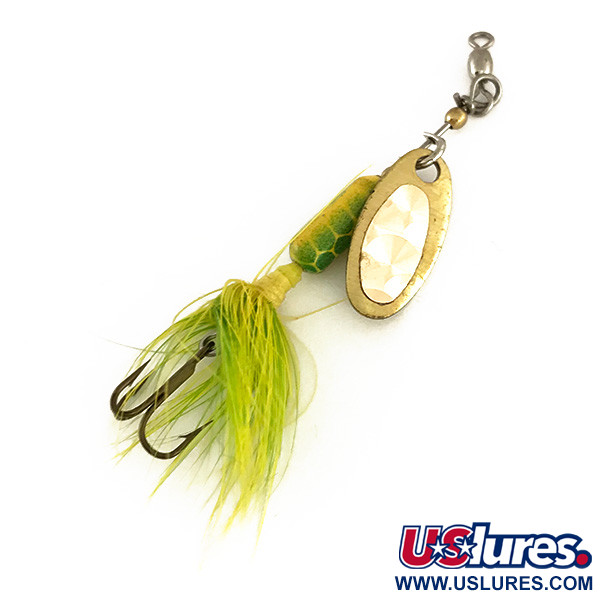 Luhr Jensen Bang Tail 0, золото/зелений, 3,5 г, блешня оберталка (вертушка) #7892
