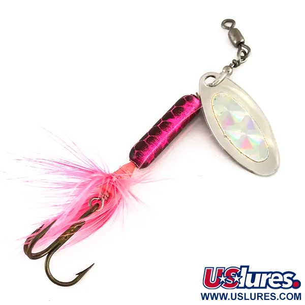 Luhr Jensen Bang Tail 2, нікель/рожевий, 5,5 г, блешня оберталка (вертушка) #7893
