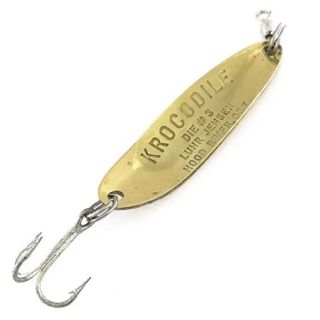 Luhr Jensen Krocodile DIE #3, Карбоване золото/зелений/червоний, 10 г, блесна коливалка (колебалка) #7896