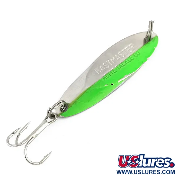 Acme Kastmaster UV (світиться в ультрафіолеті), нікель/неоновий зелений, 10,5 г, блесна коливалка (колебалка) #7961