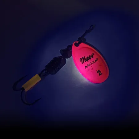 Mepps Aglia 2 Hot Pink UV (світиться в ультрафіолеті), Hot Pink, 4,5 г, блешня оберталка (вертушка) #7979