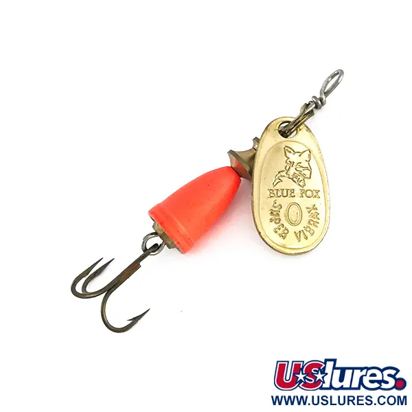 Blue Fox Super Vibrax 0, золото/неоновий помаранчевий, 3,4 г, блешня оберталка (вертушка) #7982