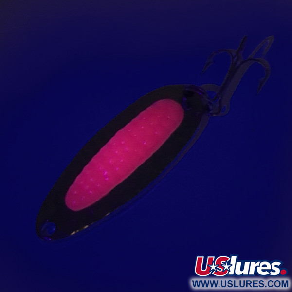  Blue Fox Pixee UV (світиться в ультрафіолеті), карбований нікель/рожевий, 7 г, блесна коливалка (колебалка) #8022