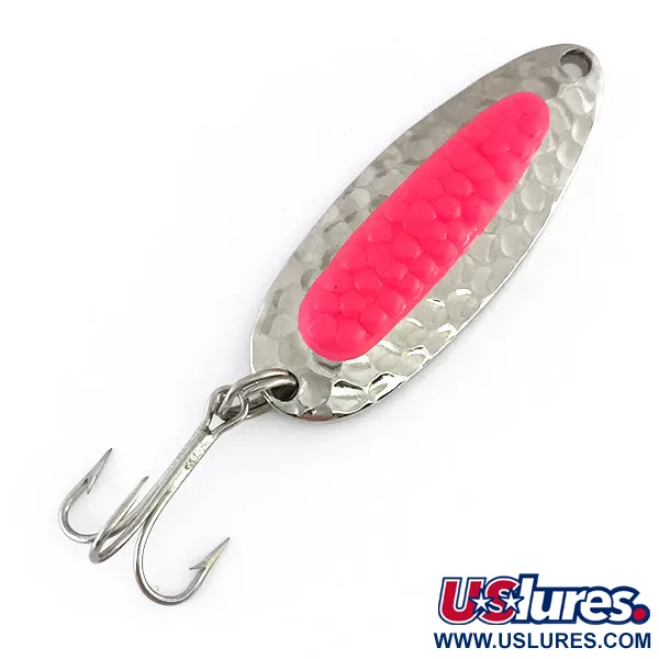  Blue Fox Pixee UV (світиться в ультрафіолеті), карбований нікель/рожевий, 7 г, блесна коливалка (колебалка) #8022