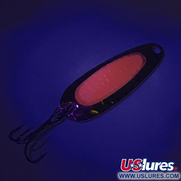  Blue Fox Pixee UV (світиться в ультрафіолеті), карбований нікель/рожевий, 4,5 г, блесна коливалка (колебалка) #8023