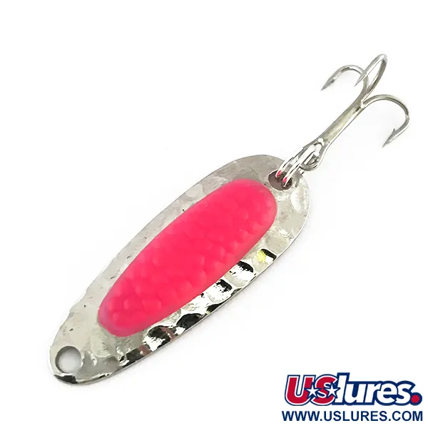  Blue Fox Pixee UV (світиться в ультрафіолеті), карбований нікель/рожевий, 4,5 г, блесна коливалка (колебалка) #8023