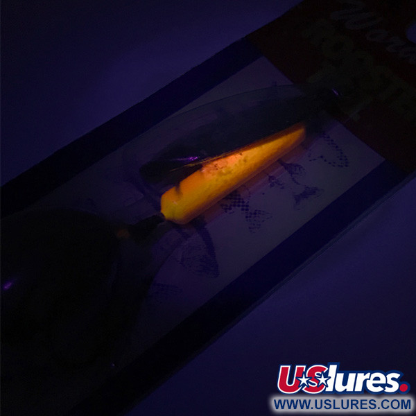 Yakima Bait Worden’s Original Rooster Tail UV (світиться в ультрафіолеті), золото/помаранчевий UV - світиться в ультрафіолеті, 11 г, блешня оберталка (вертушка) #8030