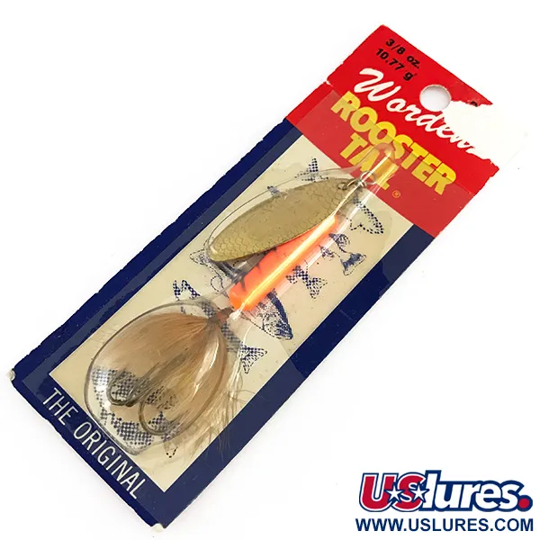 Yakima Bait Worden’s Original Rooster Tail UV (світиться в ультрафіолеті), золото/помаранчевий UV - світиться в ультрафіолеті, 11 г, блешня оберталка (вертушка) #8030