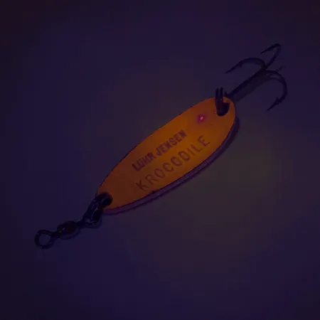 Luhr Jensen Krocodile UV (світиться в ультрафіолеті), червоний/райдужна голограма, 9 г, блесна коливалка (колебалка) #8116