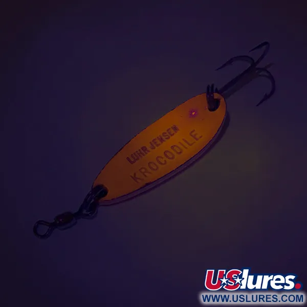 Luhr Jensen Krocodile UV (світиться в ультрафіолеті), червоний/райдужна голограма, 9 г, блесна коливалка (колебалка) #8116