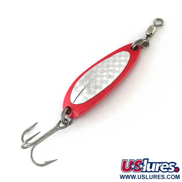 Luhr Jensen Krocodile UV (світиться в ультрафіолеті), червоний/райдужна голограма, 9 г, блесна коливалка (колебалка) #8116