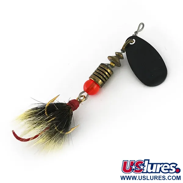  Mepps Black Fury 1 Dressed (з хвосту білки), чорний/жовтий, 3,6 г, блешня оберталка (вертушка) #8144