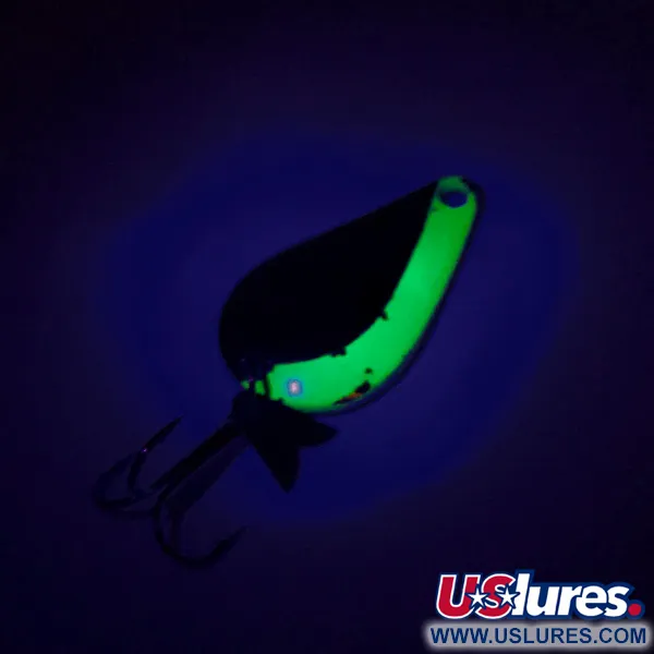 Acme K.O. Wobbler UV (світиться в ультрафіолеті), нікель/зелений, 7 г, блесна коливалка (колебалка) #8147