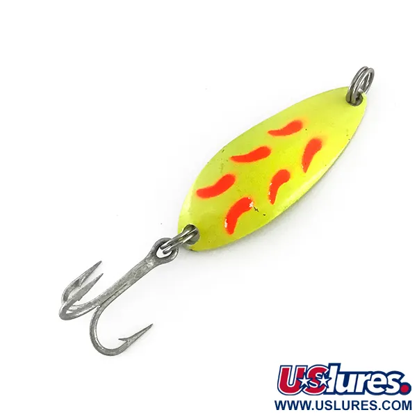 Luhr Jensen Little Jewel UV (світиться в ультрафіолеті), жовтий/червоний, 9 г, блесна коливалка (колебалка) #8151