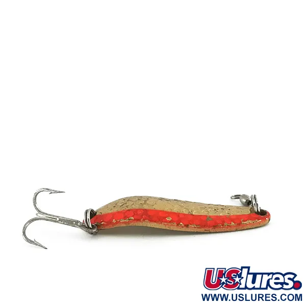 Luhr Jensen Krocodile DIE #3 UV (світиться в ультрафіолеті), Карбована латунь/помаранчевий, 14 г, блесна коливалка (колебалка) #8192