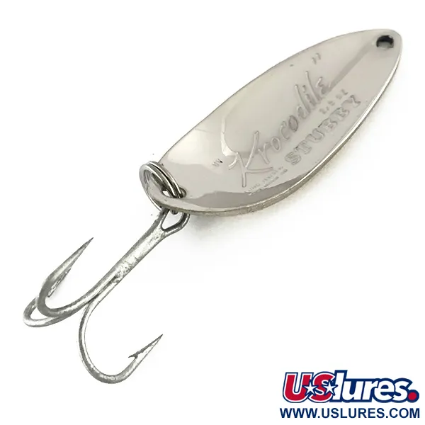 Luhr Jensen Krocodile Stubby, нікель/синій, 14 г, блесна коливалка (колебалка) #8232